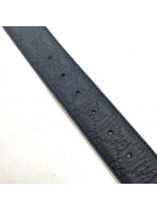 Gucci Interlocking Buckle Guccissima Leather Belt Black main image 13